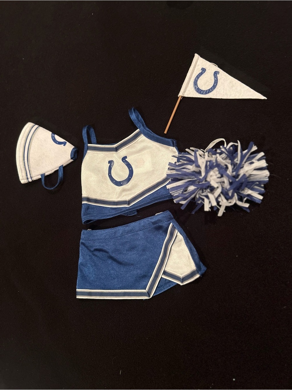 18" Build a BearIndianapolis Colts NFL Cheerleader Outfit Set Top Skirt Pom-Pom